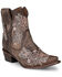 Image #1 - Circle G Women's Floral Embroidered Western Booties - Snip Toe, Chocolate, hi-res