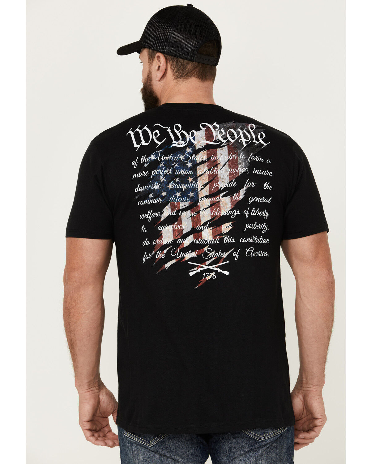 Image #1 - Howitzer Men's We Will Defend Short Sleeve Graphic T-Shirt, Black, hi-res