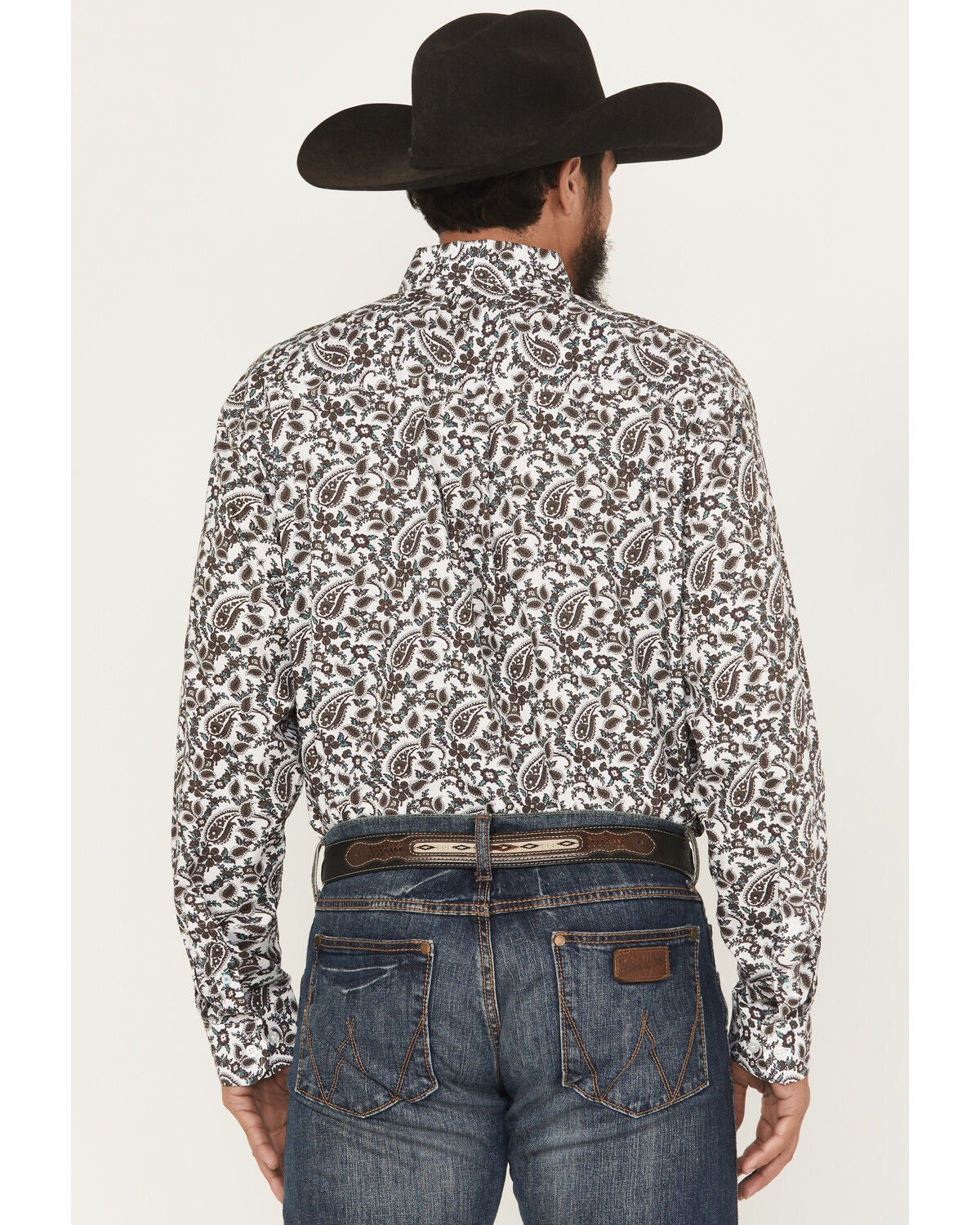 Image #4 - Cinch Men's Paisley Print Long Sleeve Button-Down Western Shirt, White, hi-res