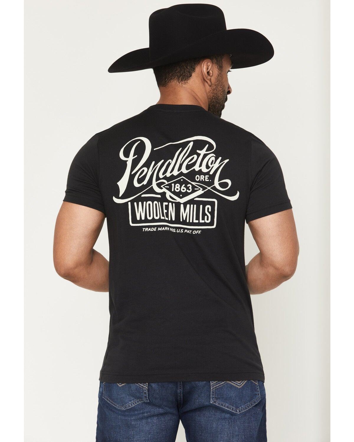 Pendleton Men's Script Logo Short Sleeve Graphic T-Shirt, Black, hi-res