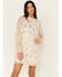 Image #1 - Sadie & Sage Women's Cham Afterglow Metallic Floral Print Mini Dress, Off White, hi-res