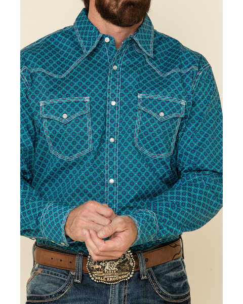 Image #4 - Wrangler 20X Men's Advanced Comfort Geo Print Long Sleeve Western Shirt , , hi-res