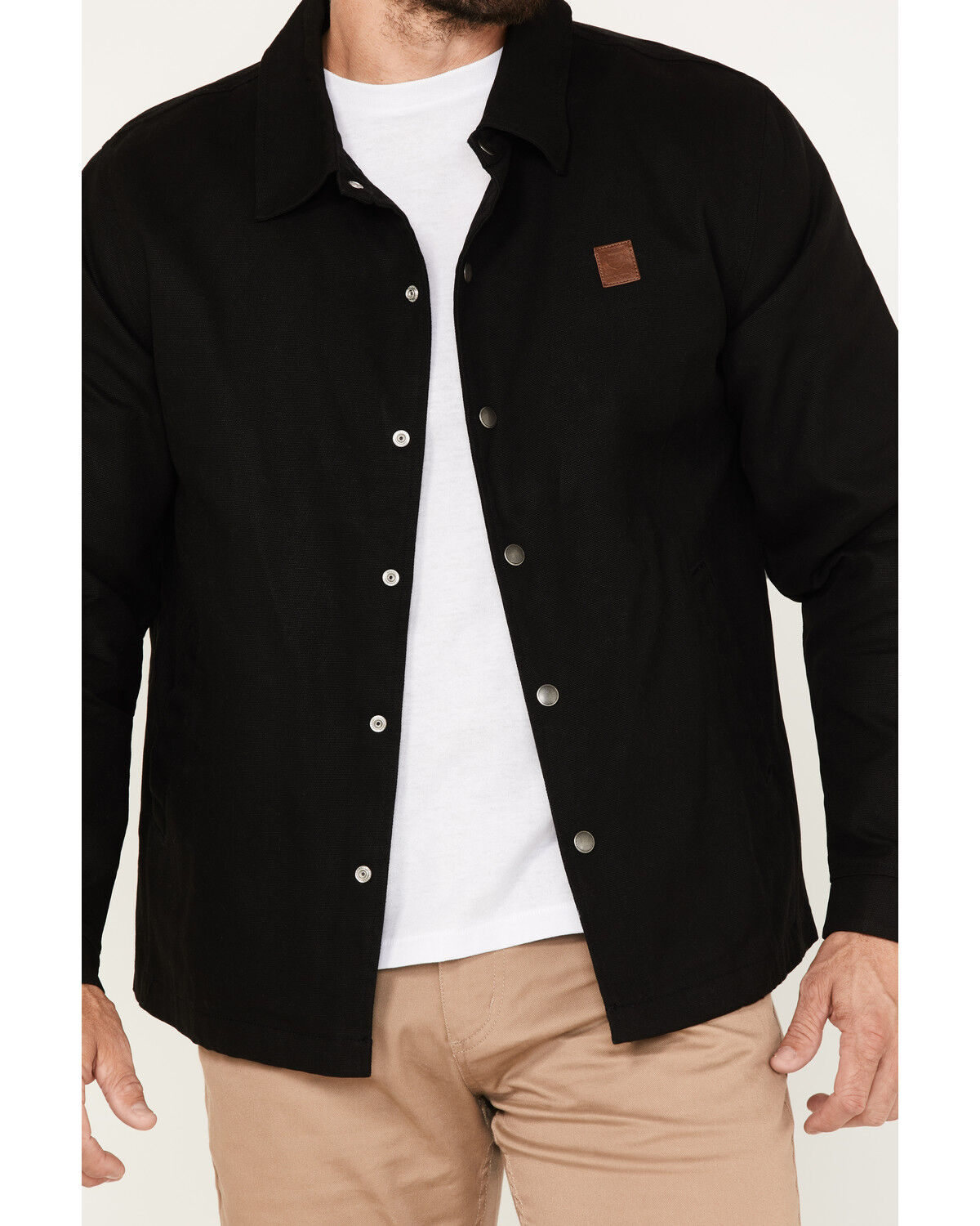 Image #3 - Brixton Men's Beta Coaches Solid Print Wind and Water Repellent Jacket, Black, hi-res