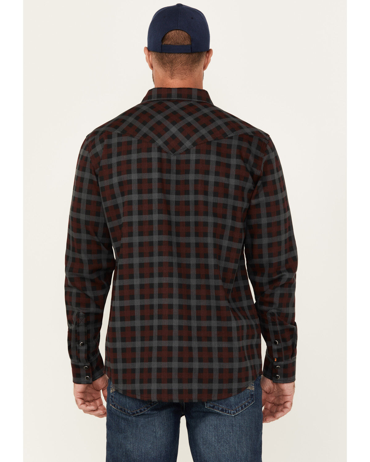 Image #4 - Cody James Men's FR Plaid Print Long Sleeve Snap Western Work Shirt, Black, hi-res
