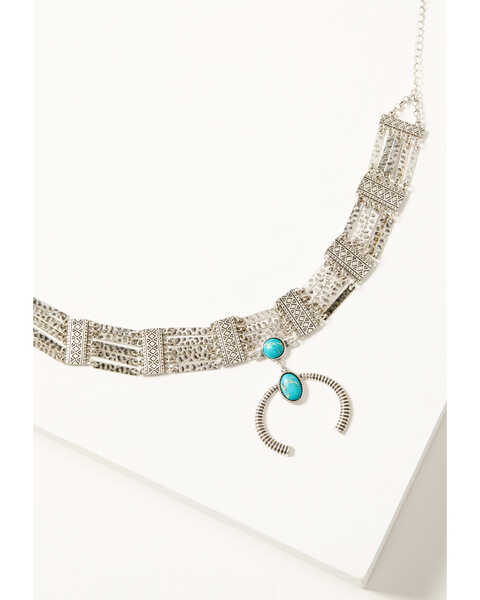 Shyanne Women's Moonbeam Crescent Choker Necklace, Turquoise, hi-res
