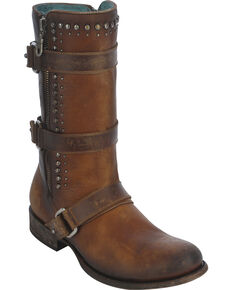 Corral Women's Studded Harness Strap Boots, Cognac, hi-res