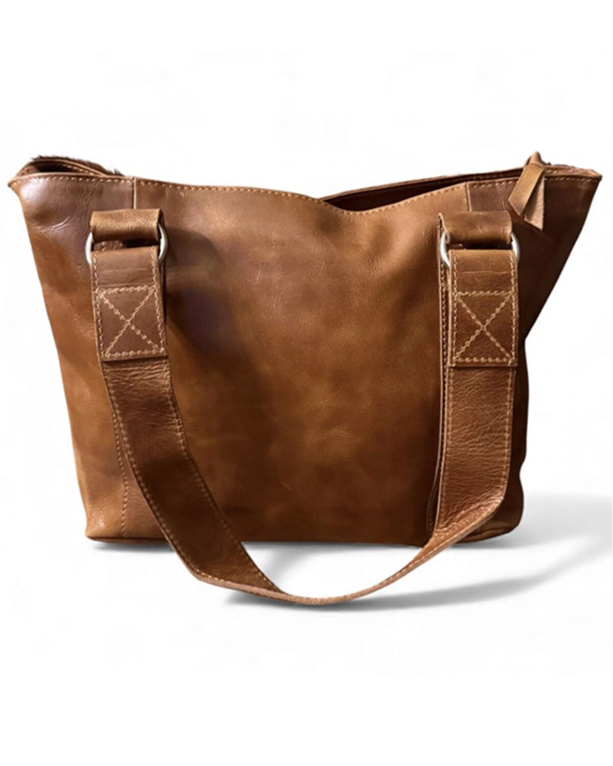 Image #5 - Ranch Junkie Women's Highlands Cowhide Tote Bag, Black/white, hi-res
