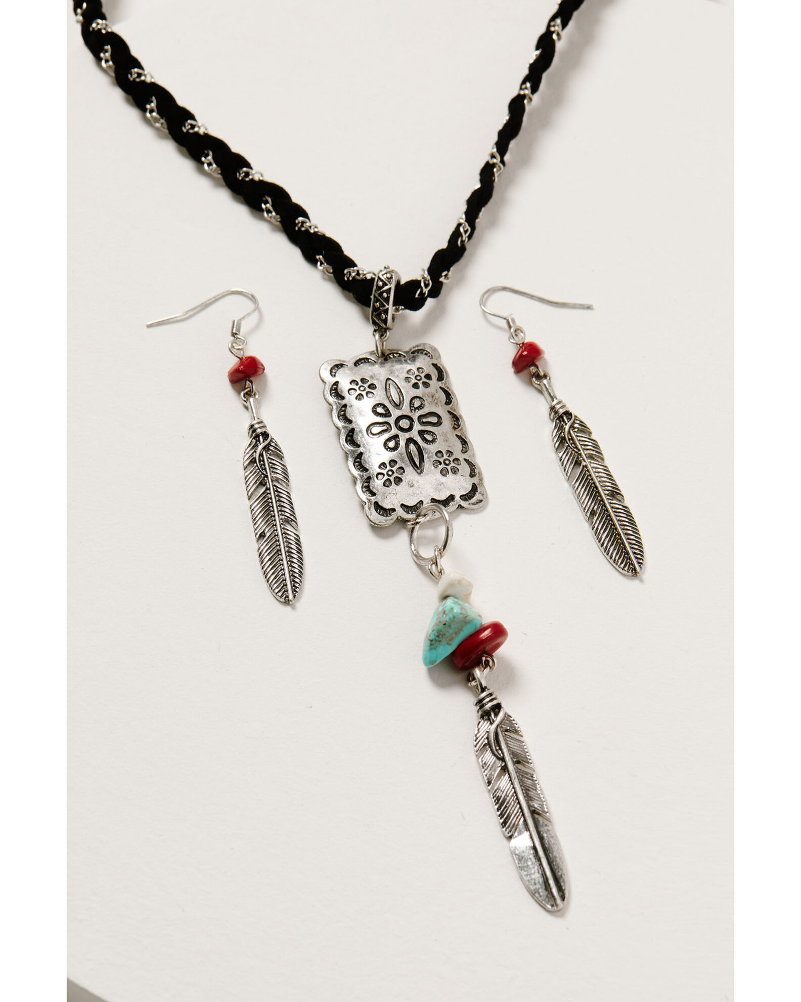 Image #1 - Shyanne Women's Wild Soul Feather Pendant Set, Silver, hi-res