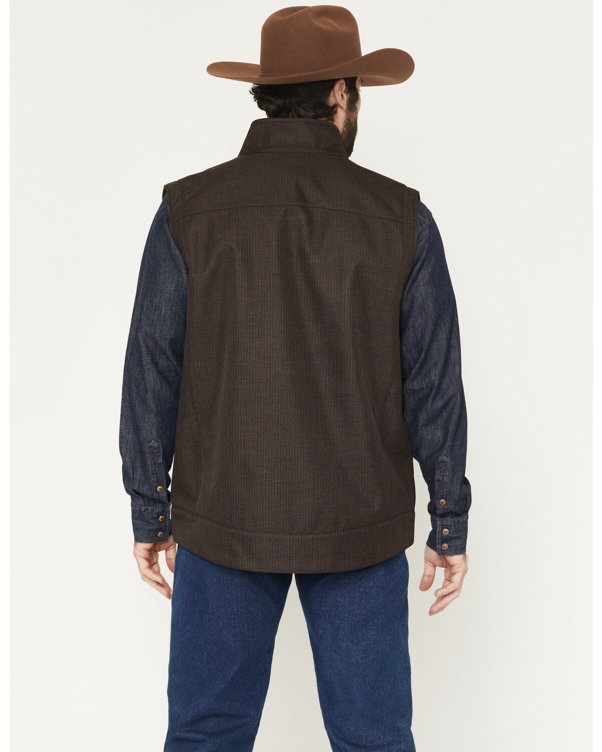 Image #4 - Cinch Men's Bonded Softshell Vest, Brown, hi-res