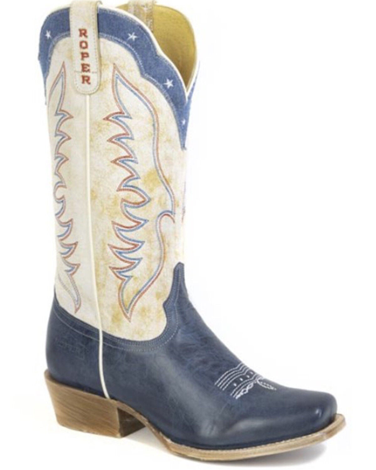 Roper Women's Americana Blue Western Boots - Square Toe, Blue, hi-res