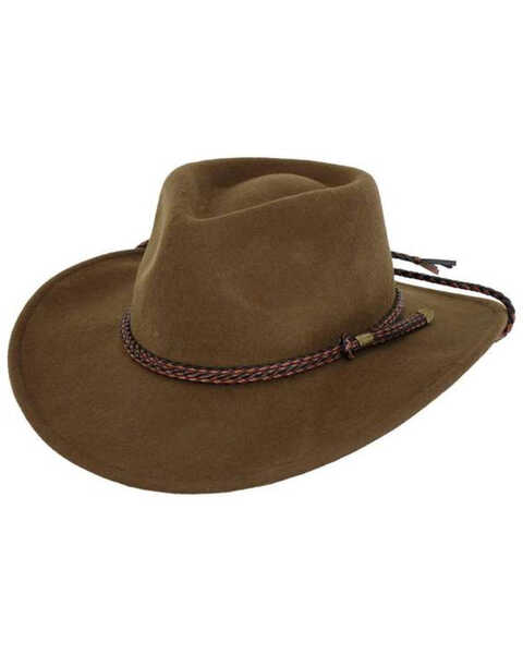 Image #1 - Outback Trading Co Men's Broken Hill Crushable Felt Hat, Brown, hi-res