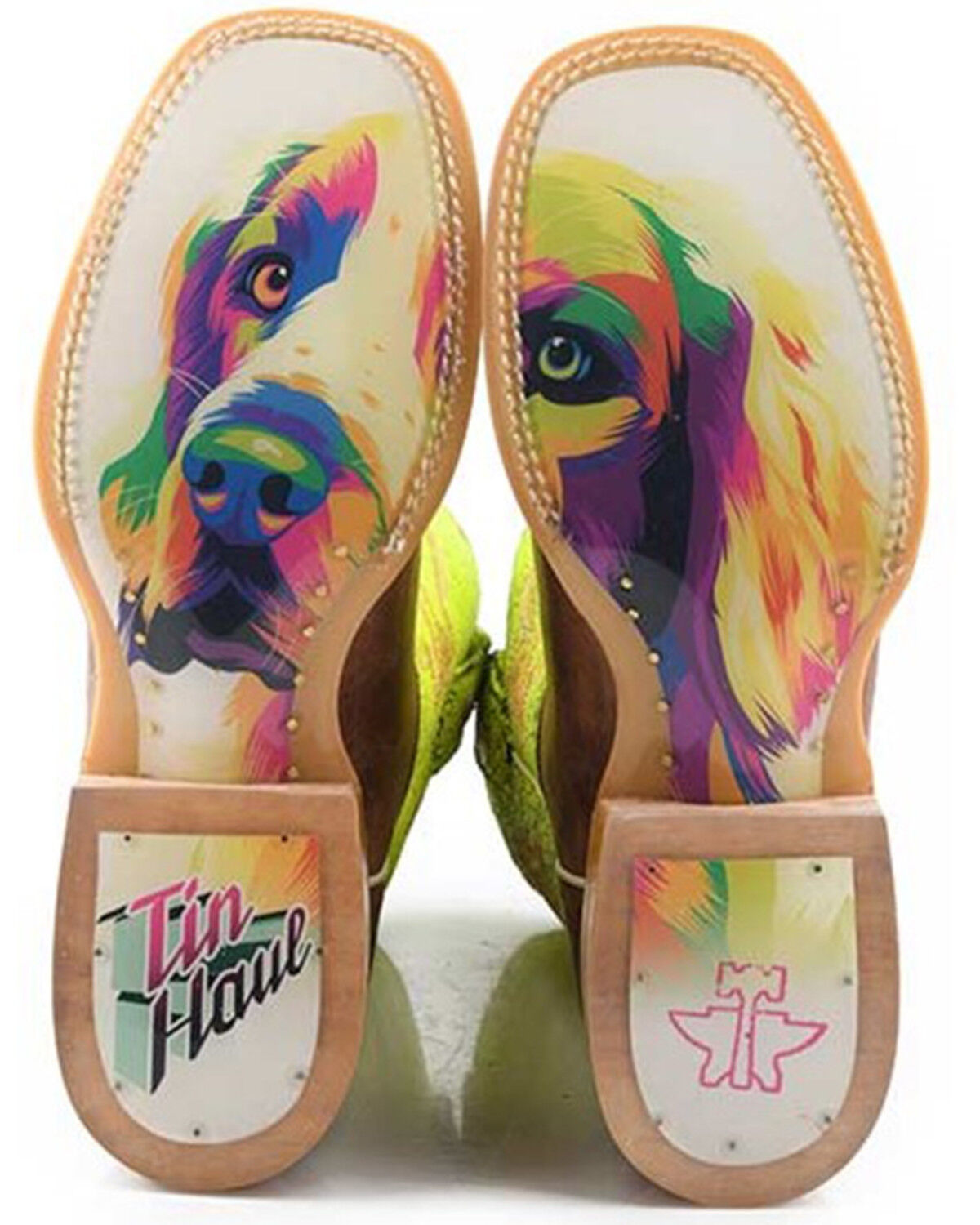 Image #2 - Tin Haul Women's Neon Glow Western Boots - Broad Square Toe, Brown, hi-res