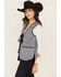 Image #2 - Free People Women's Claudine Gingham Tie Front Vest, Navy, hi-res