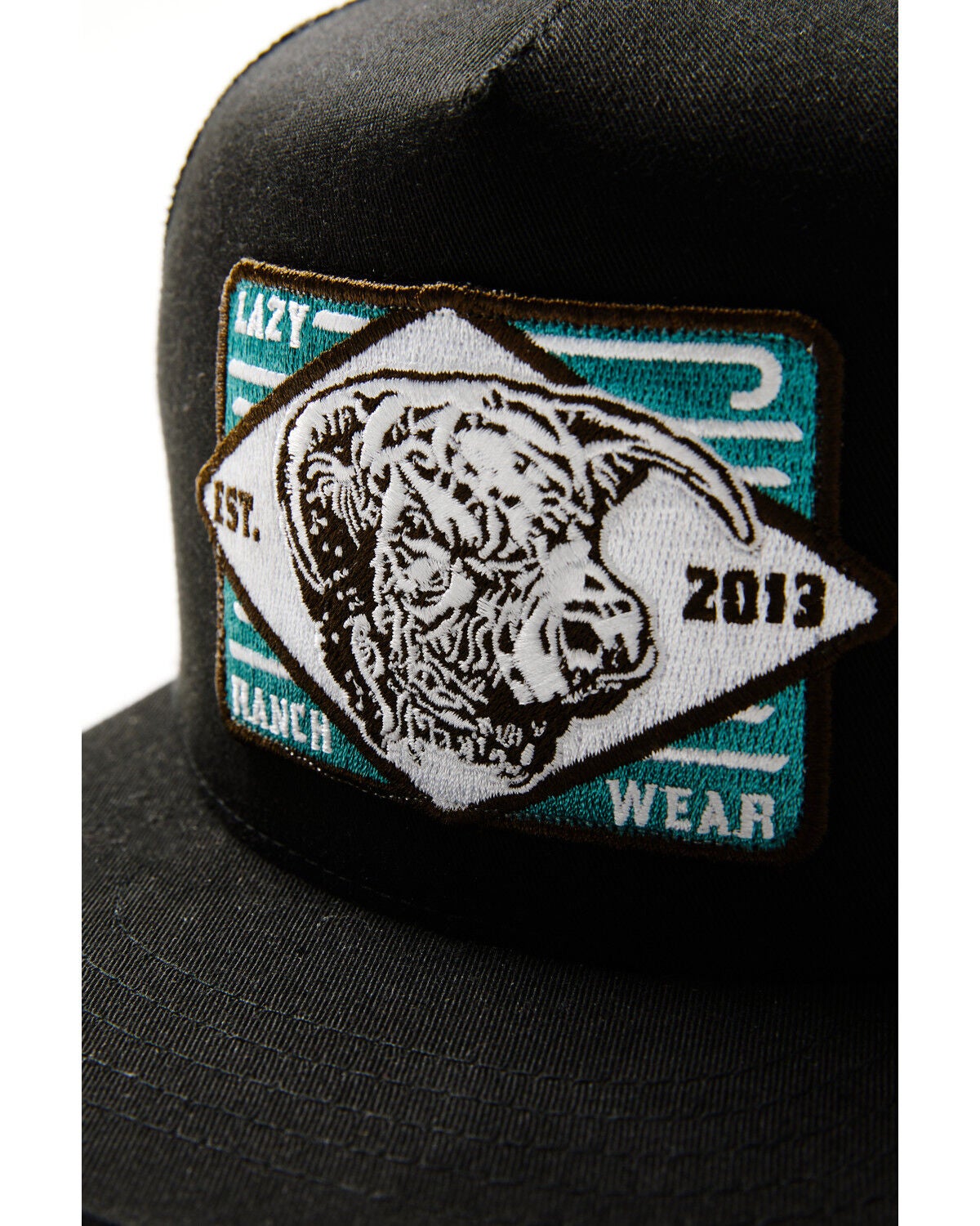 Image #2 - Lazy J Ranch Wear Boys' Iron Horn Ball Cap, Black, hi-res