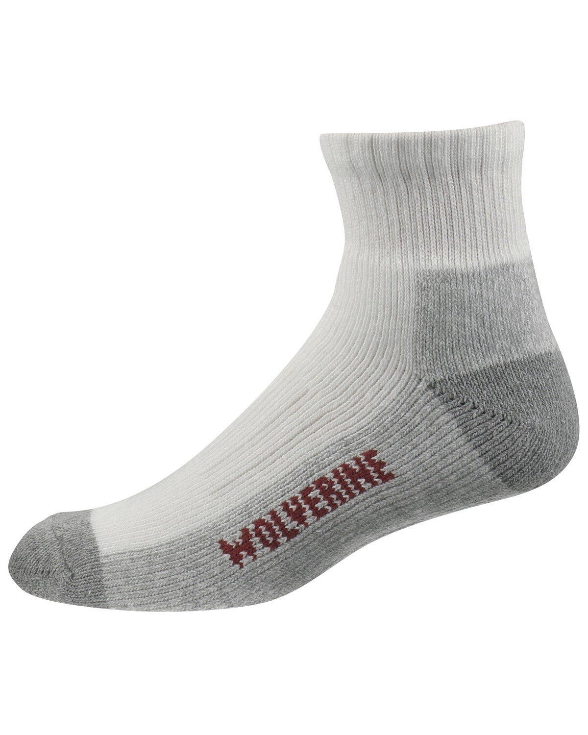 Wolverine Men's 100 Quarter Fit Work Socks - 2 Pack, White, hi-res
