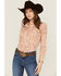 Image #1 - Shyanne Women's Paisley Print Long Sleeve Snap Stretch Western Shirt, Gold, hi-res