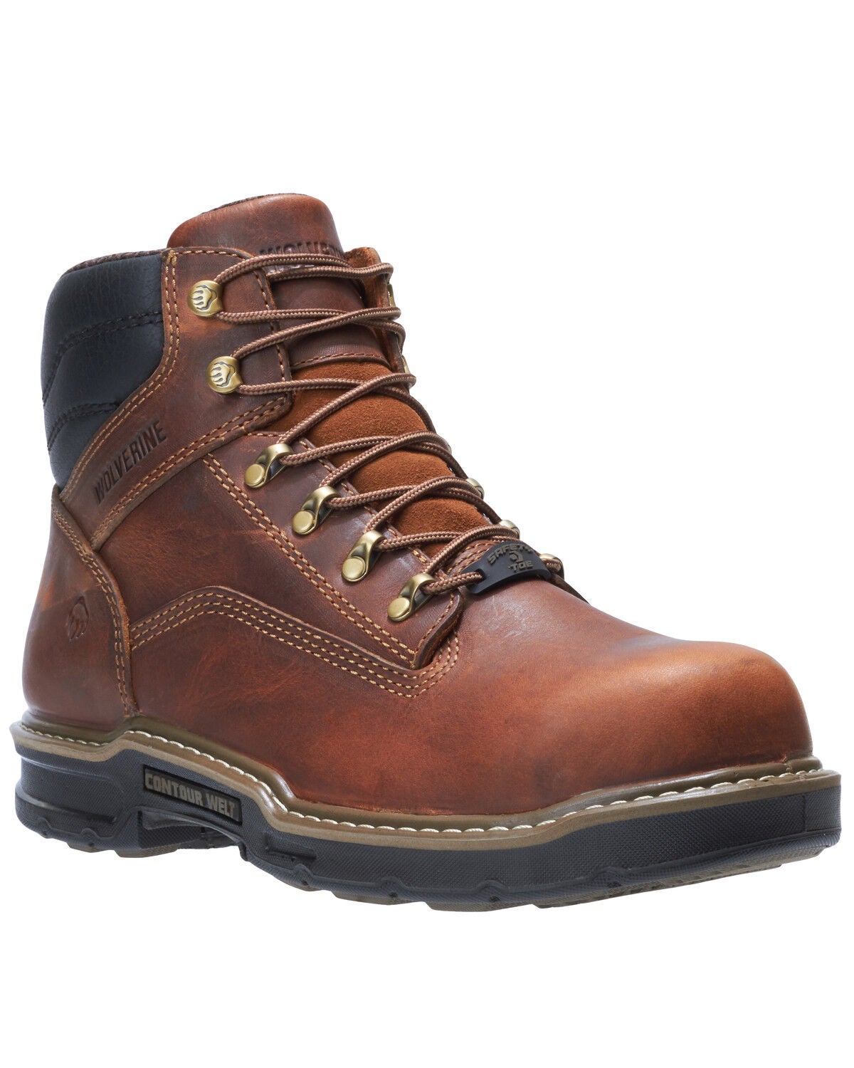 Wolverine Men's Raider II Work Boots - Soft Toe, Brown, hi-res