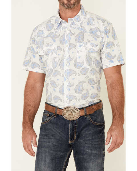 Image #3 - Cowboy Hardware Men's Double Paisley Print Short Sleeve Western Shirt, , hi-res