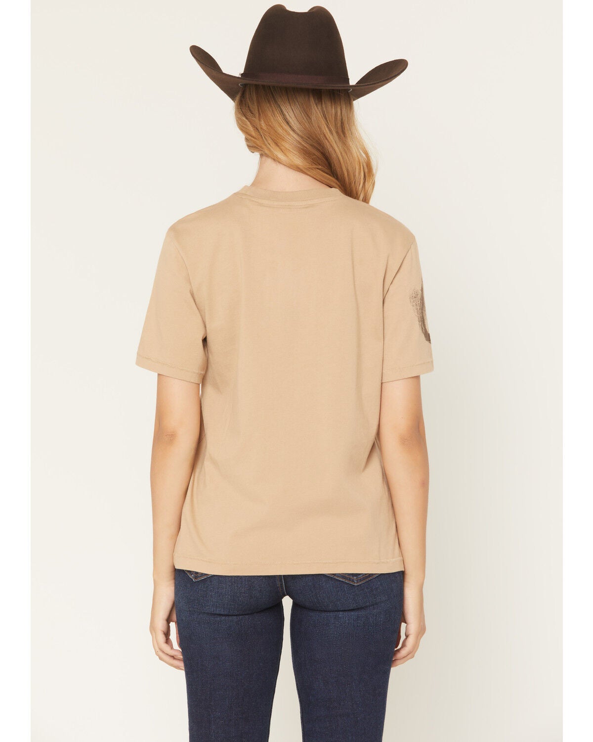 Image #4 - Shyanne Women's Icon Horseshoe Short Sleeve Boyfriend Graphic Tee, Khaki, hi-res