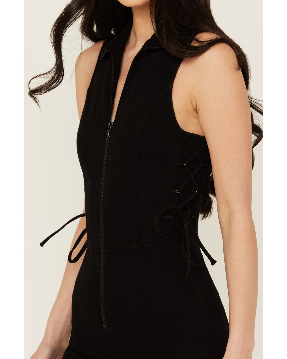 Image #3 - Idyllwind Women's Lawson Stretch Lace Detail Flare Jumpsuit, Black, hi-res