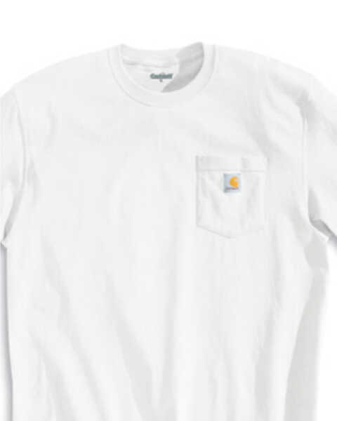 Image #1 - Carhartt Men's Loose Fit Heavyweight Logo Pocket Work T-Shirt - Big & Tall, White, hi-res