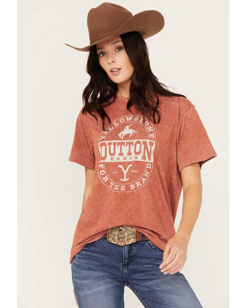Changes Women's Mineral Wash For The Brand Yellowstone Short Sleeve Graphic Tee, Rust Copper, hi-res