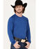 Image #2 - RANK 45® Men's Tornado Solid Performance Long Sleeve T-Shirt, Blue, hi-res
