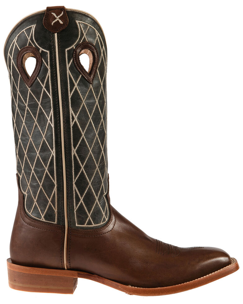 Twisted X Men's Rough Stock Western Boots - Wide Square Toe, Lt Brown, hi-res