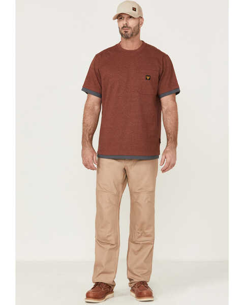 Image #2 - Hawx Men's Layered Work Pocket T-Shirt , Dark Red, hi-res