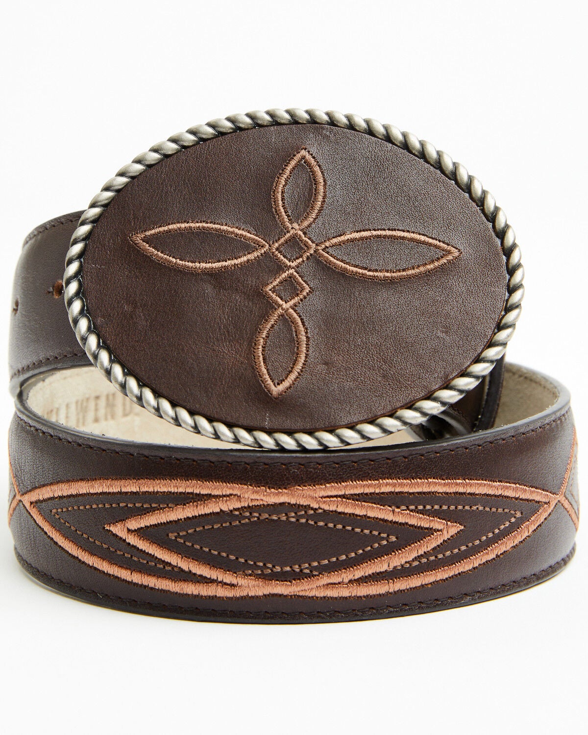 Image #3 - Idyllwind Women's Boot Stitch Leather Buckle Belt, Chocolate, hi-res