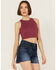 Image #2 - Fornia Women's Floral High Neck Cropped Top, Fuchsia, hi-res