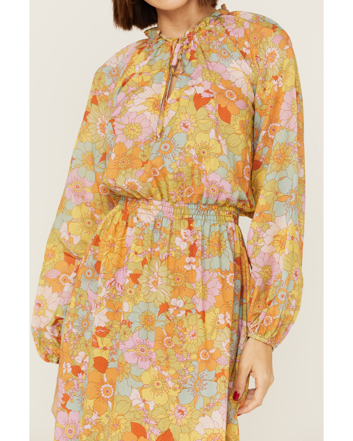 Image #3 - Show Me Your Mumu Women's Cait Midi Groovy Blooms Midi Dress, Multi, hi-res