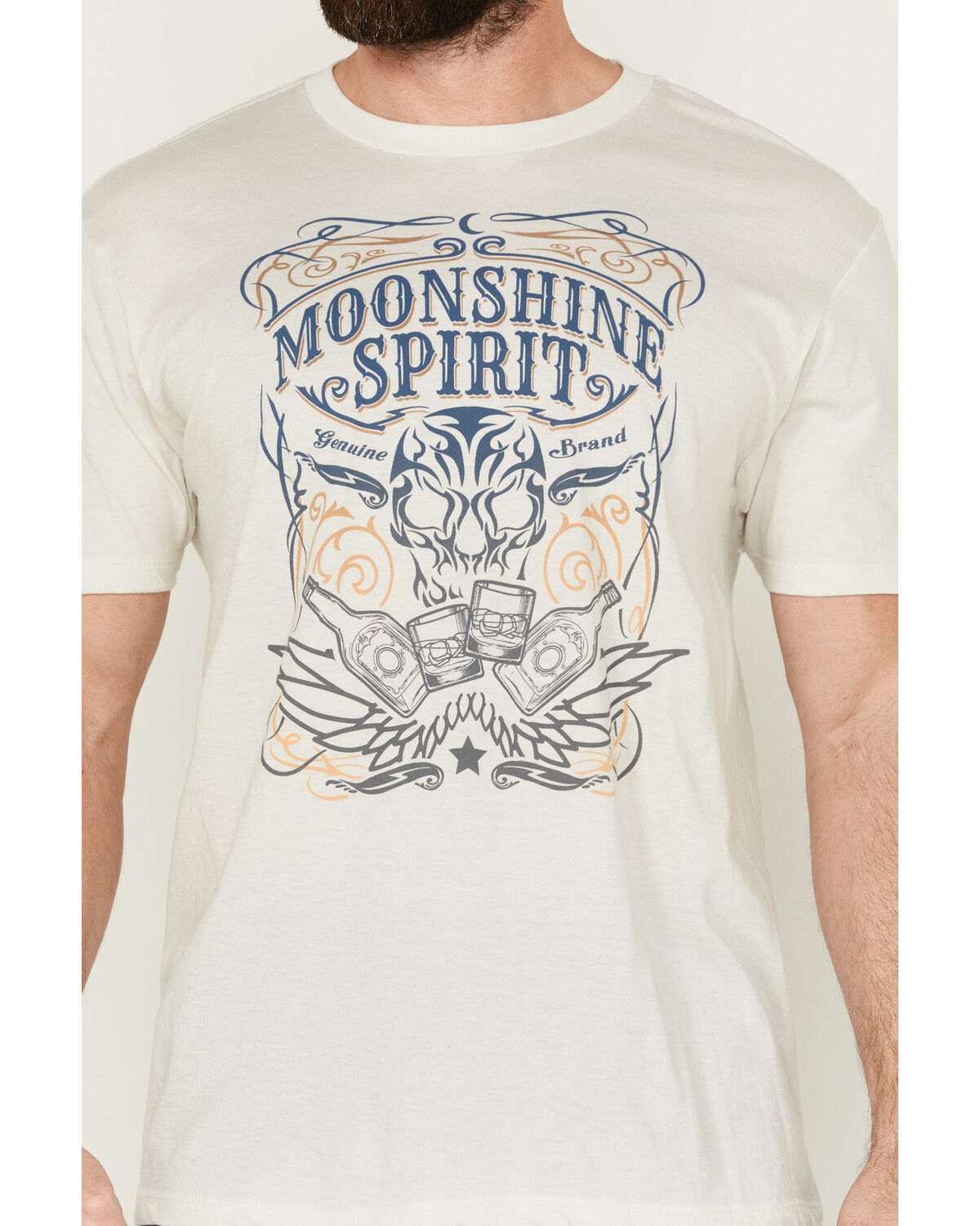 Image #3 - Moonshine Spirit Men's Tequila Skull Short Sleeve Graphic T-Shirt, Cream, hi-res
