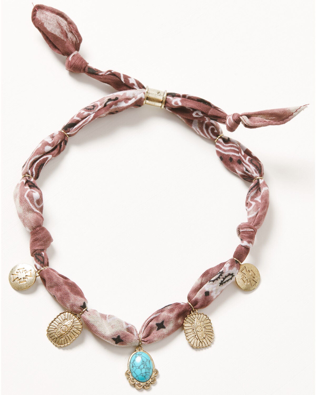 Image #1 - Shyanne Women's Golden Skyland Bandana Charm Necklace, Brown, hi-res