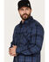 Image #2 - Resistol Men's Brooks Plaid Button Down Western Shirt , Dark Blue, hi-res