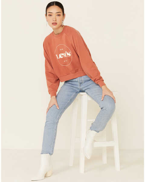 Image #3 - Levi's Women's Mauve Circle Logo Pullover Sweatshirt , Mauve, hi-res