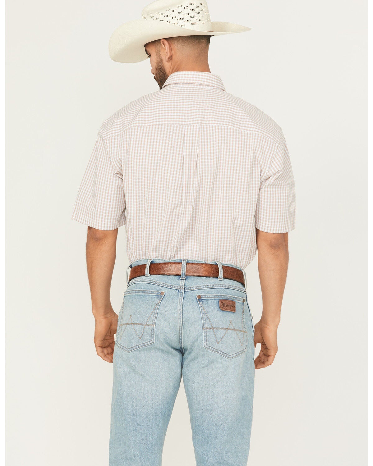 Image #4 - George Strait by Wrangler Men's Plaid Print Short Sleeve Button-Down Stretch Western Shirt, Multi, hi-res