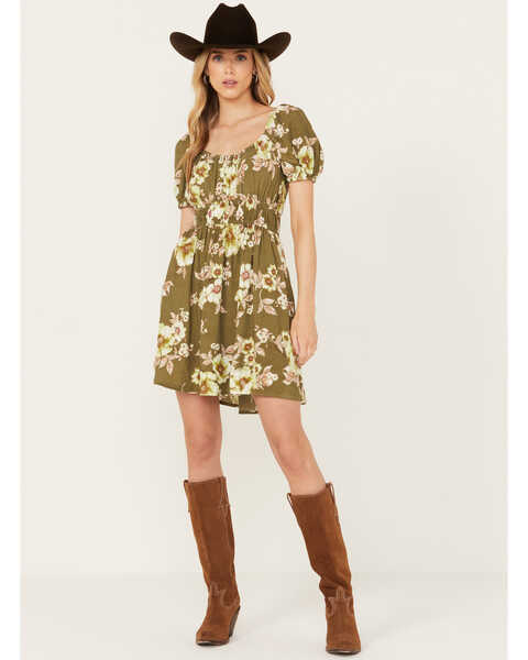 Band of the Free Women's Floral Print Dress, Sage, hi-res