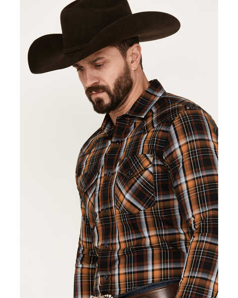 Image #2 - Pendleton Men's Frontier Plaid Long Sleeve Western Snap Shirt, Black, hi-res