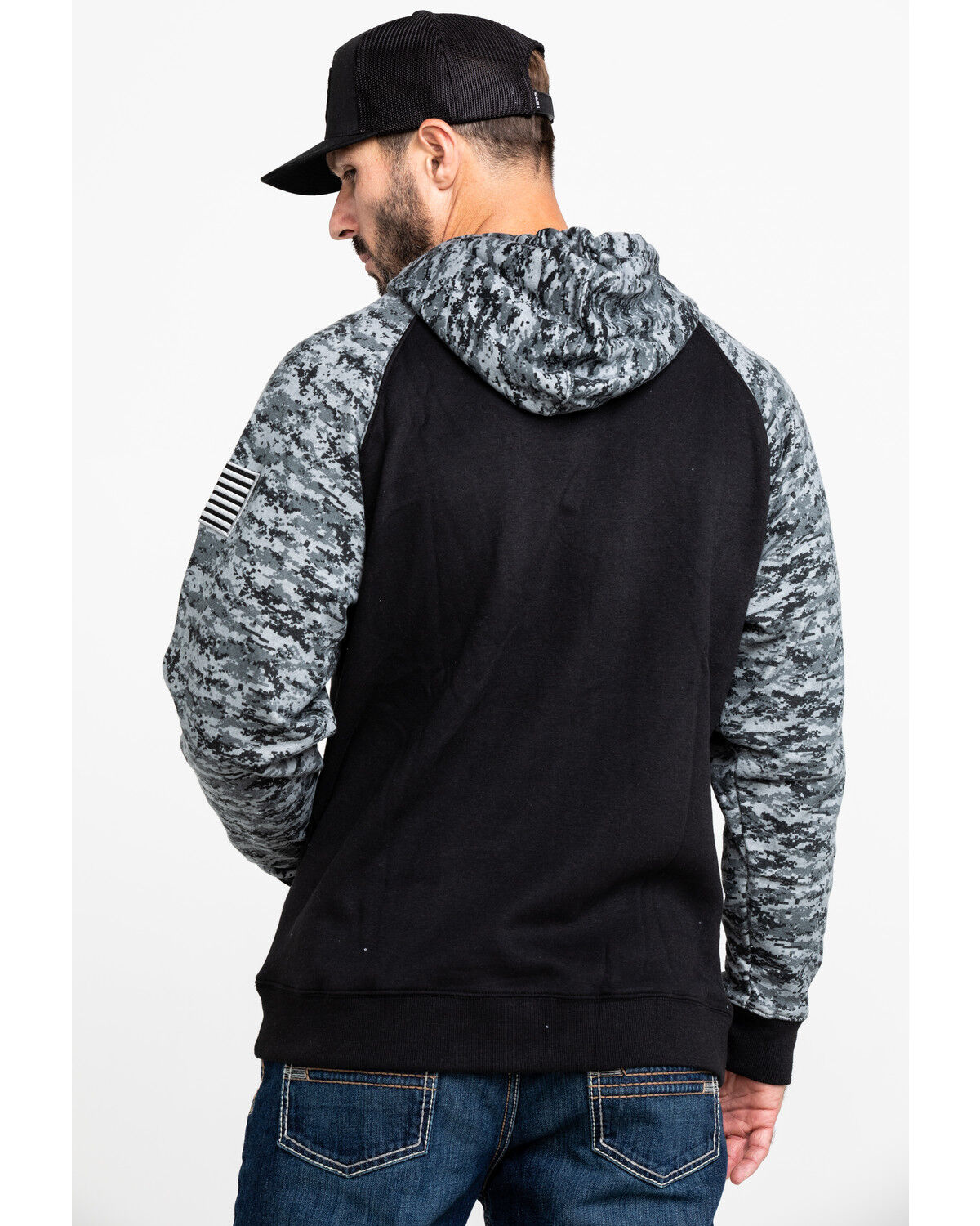 Image #2 - Ariat Men's Patriot Hooded Sweatshirt, Black, hi-res