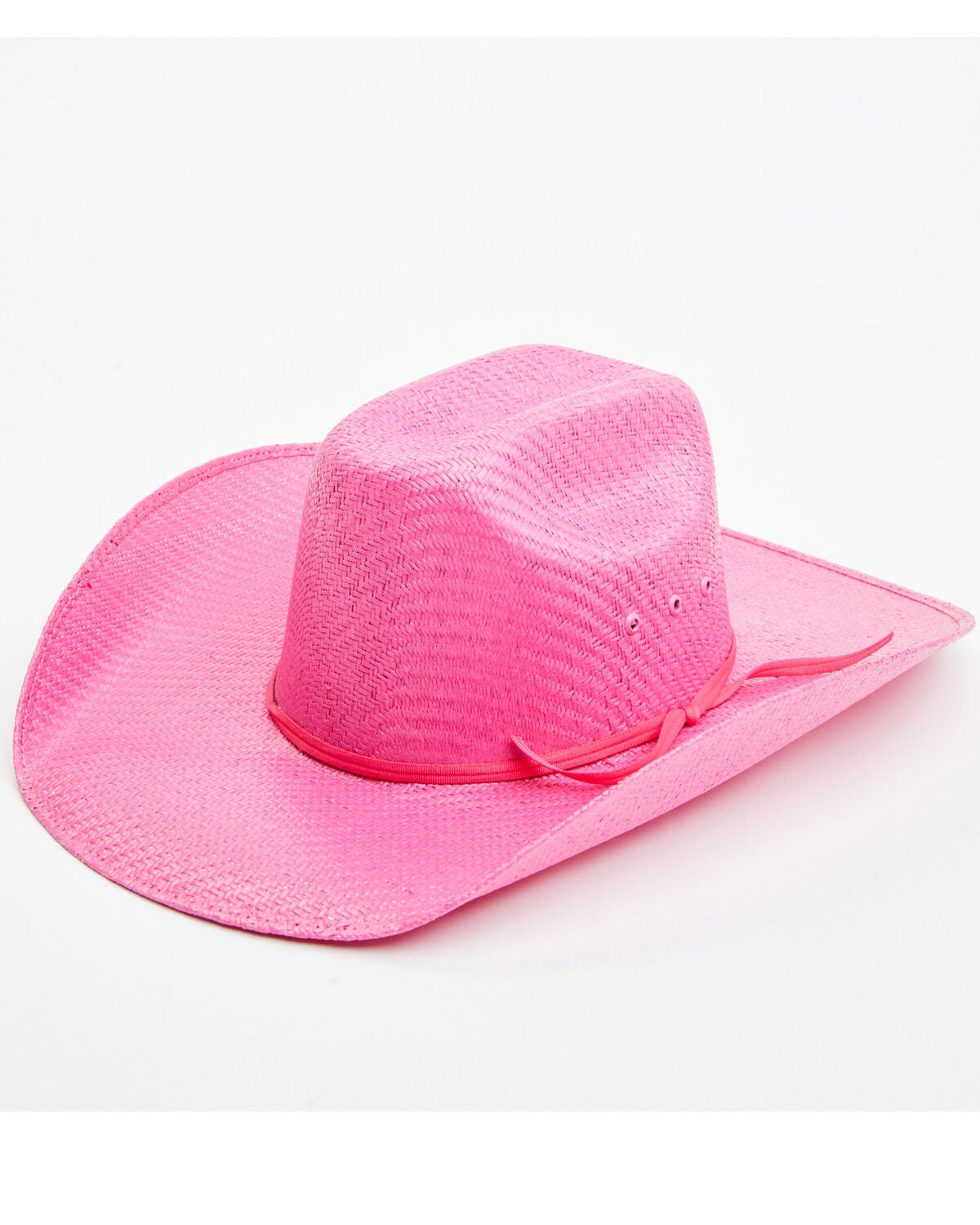 Shyanne Girls' Straw Cowboy Hat, Hot Pink, hi-res