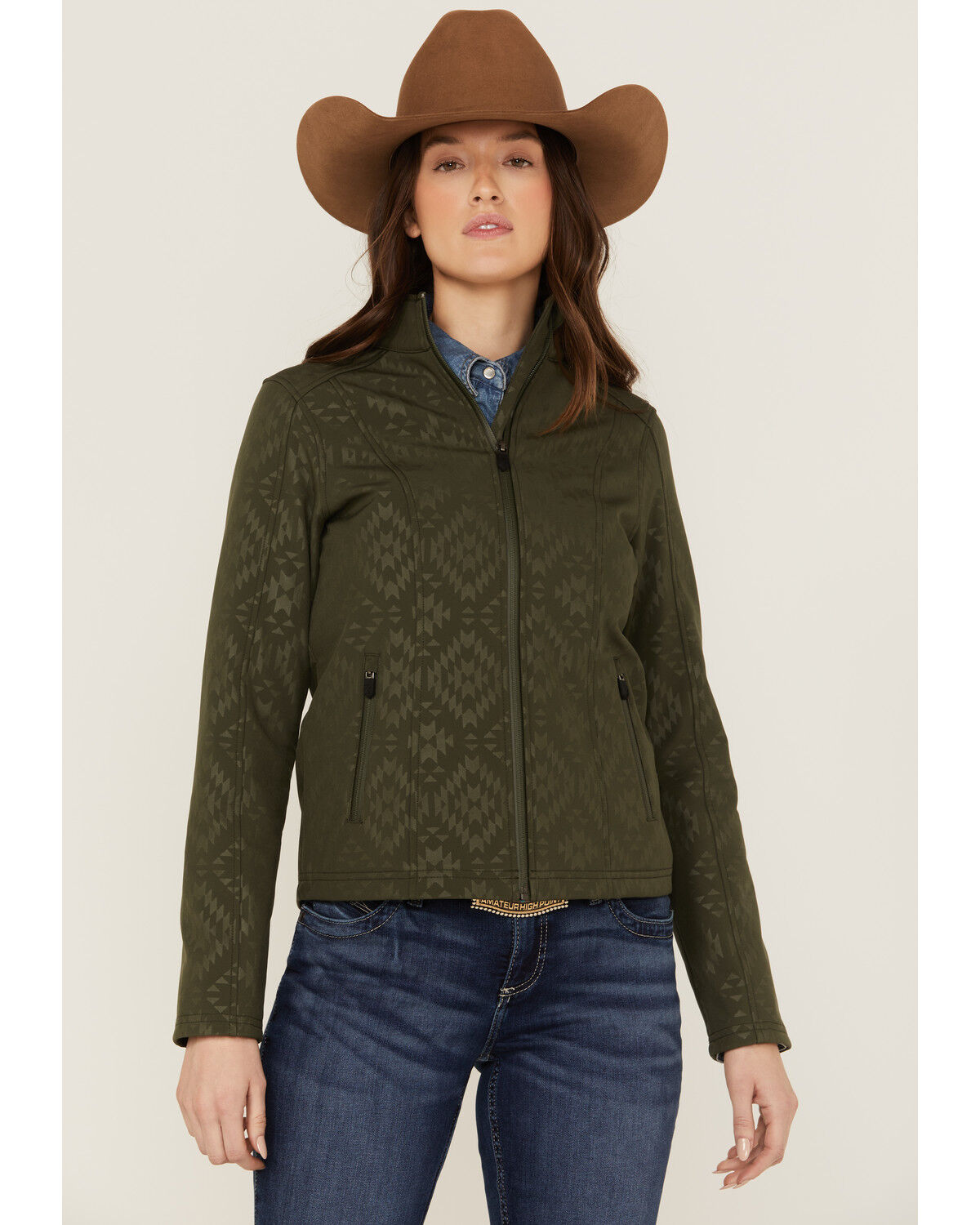 Image #1 - RANK 45® Women's Southwestern Print Softshell Riding Jacket, , hi-res