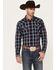 Image #1 - Cody James Men's Poker Night Plaid Print Long Sleeve Snap Western Shirt, Red, hi-res