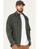 Image #2 - Brothers and Sons Men's Everyday Plaid Print Long Sleeve Button Down Western Flannel Shirt, Dark Green, hi-res