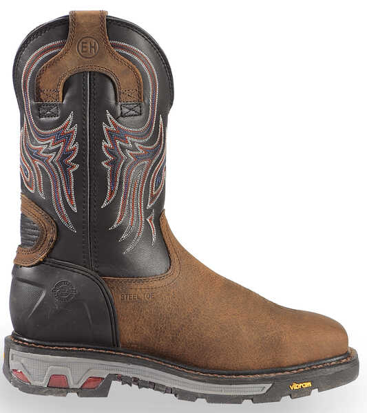 Justin Men's Tanker Western Work Boots - Steel Toe, Timber, hi-res