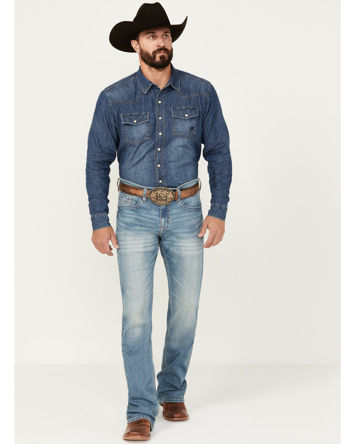 Image #1 - Cody James Men's Bandera Light Wash Slim Bootcut Stretch Denim Jeans, Light Wash, hi-res