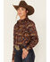 Image #2 - Cinch Women's Floral & Paisley Print Long Sleeve Button-Down Shirt, , hi-res