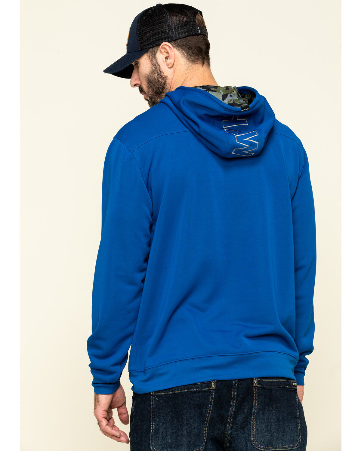 Image #2 - Hawx Men's Tech Logo Hooded Work Sweatshirt, Blue, hi-res