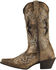 Laredo Women's Lucretia Studded Snake Inlay Cowgirl Boots - Snip Toe, Brown, hi-res