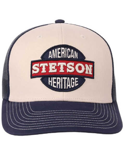 Stetson Men's American Heritage Patch Trucker Cap, Red/white/blue, hi-res